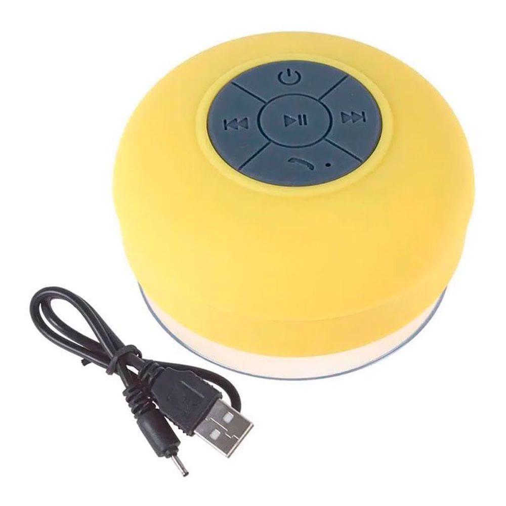 Mini Caixa De Som À Prova D`Água Bluetooth Usb Amarelo