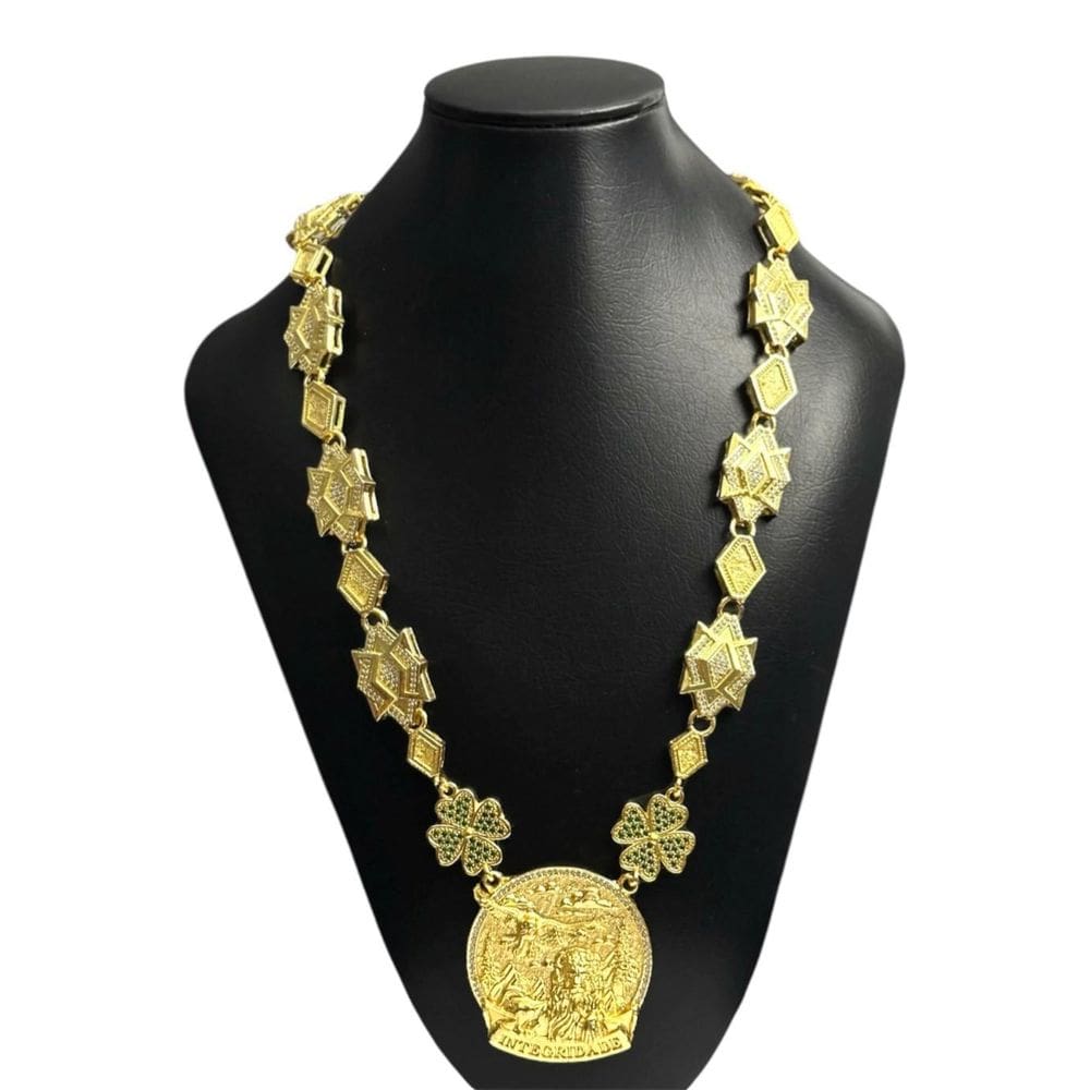 Cordão Personalizado Leão 3D Banhado A Ouro 18K