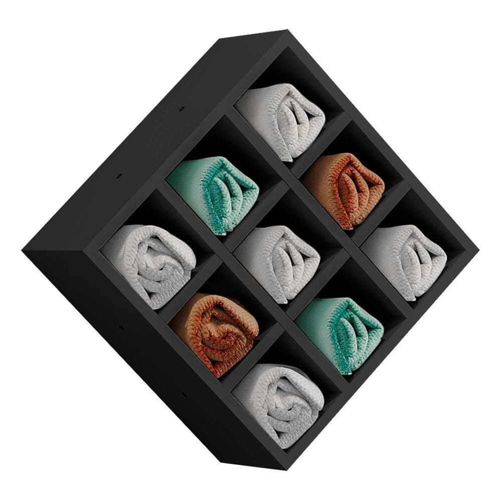 Beleza - Porta Toalhas 9 Lugares Preto