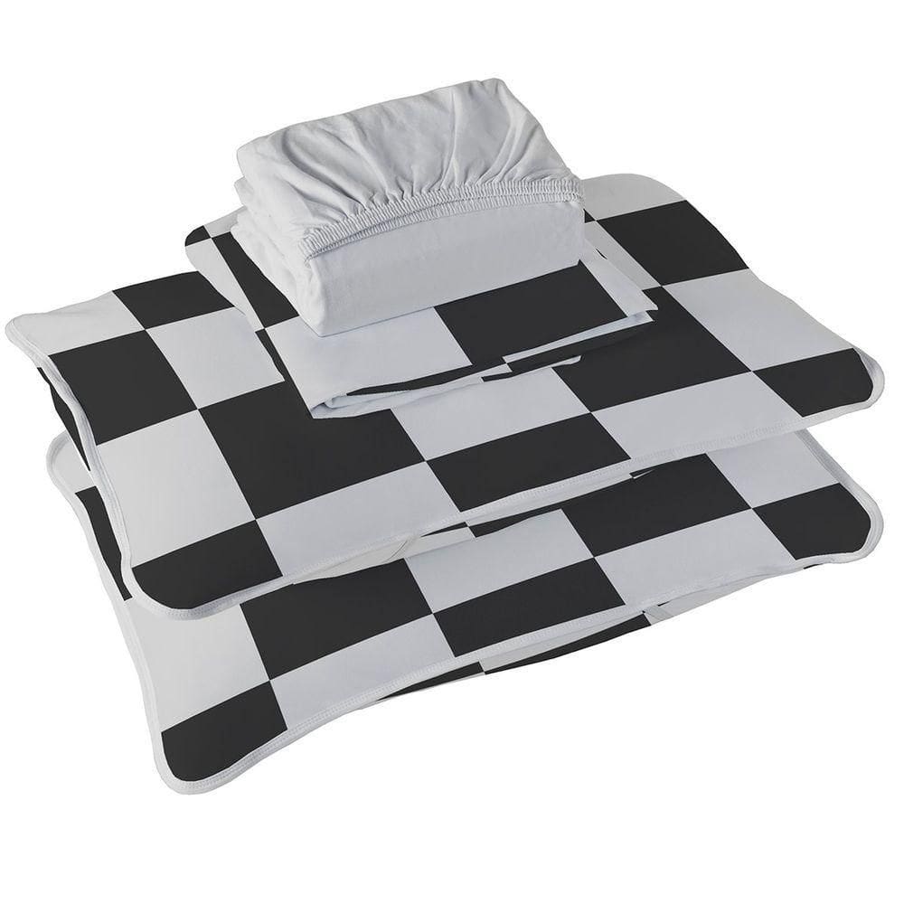 Jogo De Cama Tecebem Casal Malha 100% Algodão Estampado Eric 4 Pçs Premium Cinza