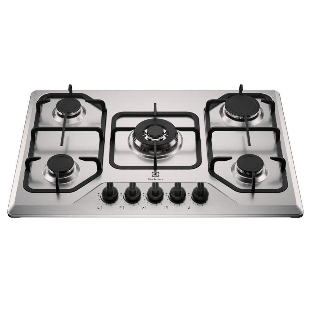 Cooktop À Gás Electrolux 5 Bocas KE5XC Multi Chama Mesa Inox Bivolt