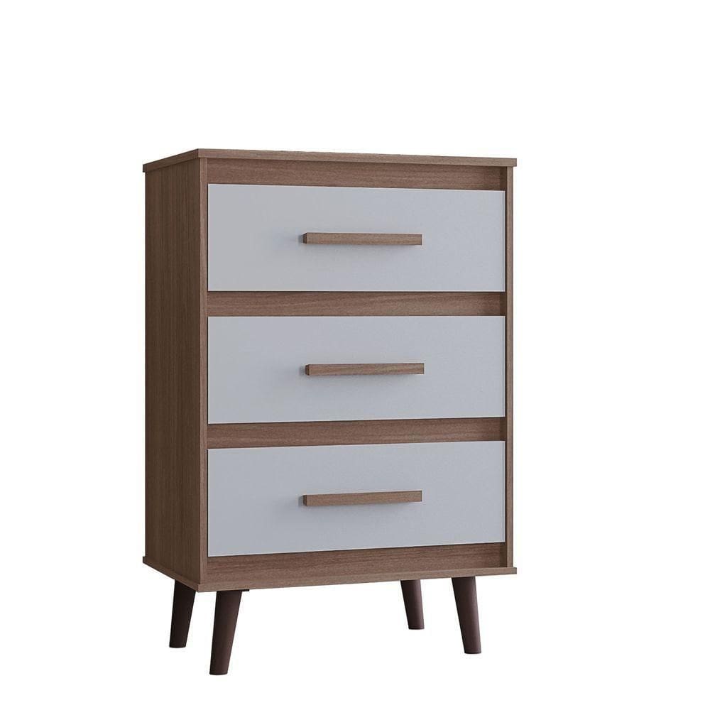 Cômoda 3 Gavetas Pequena Mila Para Quartos E Closets - Savana-off White