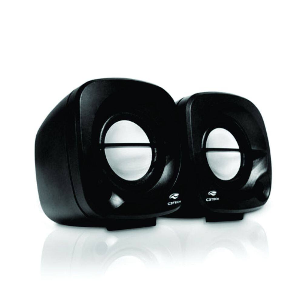 Speaker 2.0 3w rms conexao p2 preto sp-303bk usb c3 tech