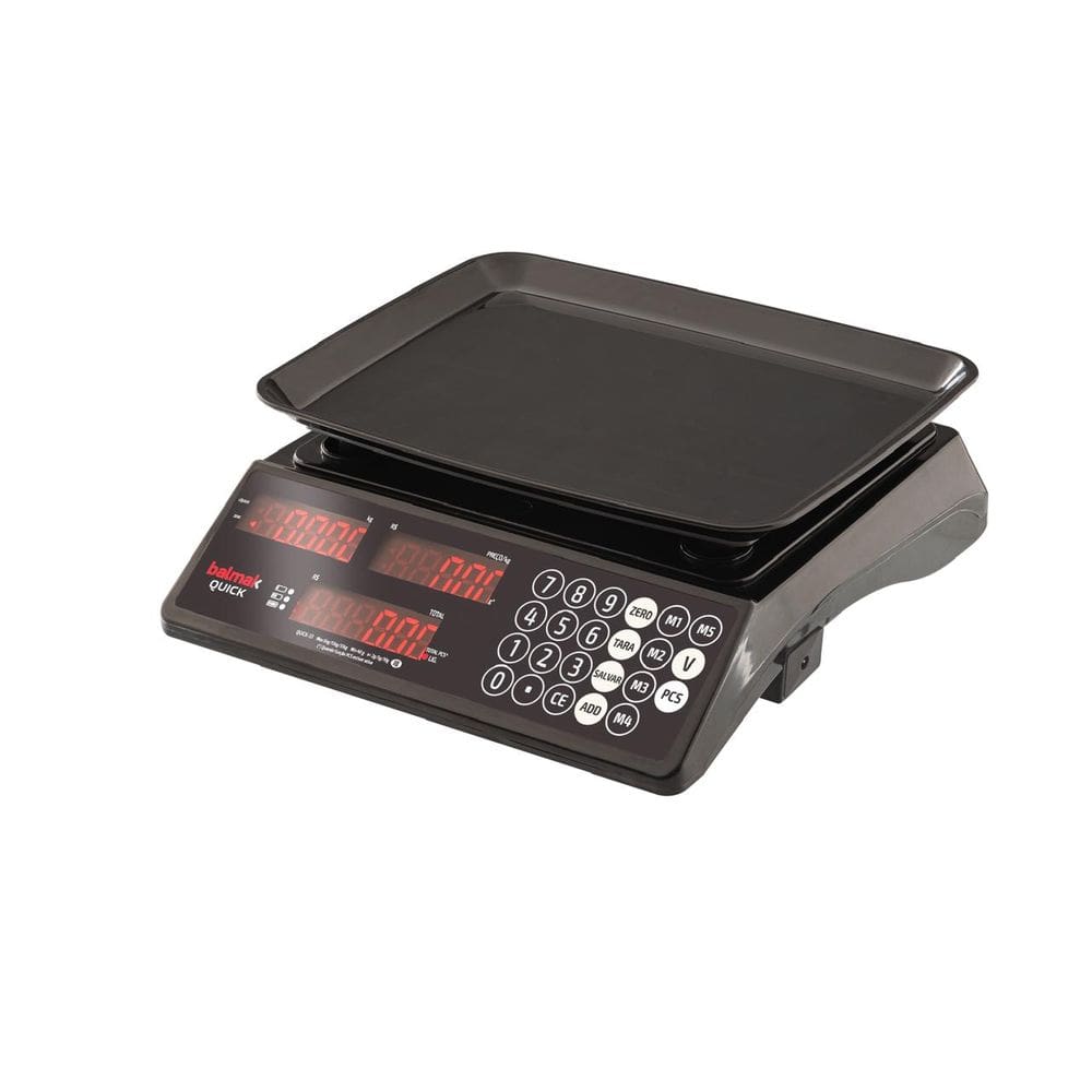 Balança Computadora Pesadora e Contadora de Peças Balmak QUICK 33kg Bandeja com Abas - Bateria - INMETRO