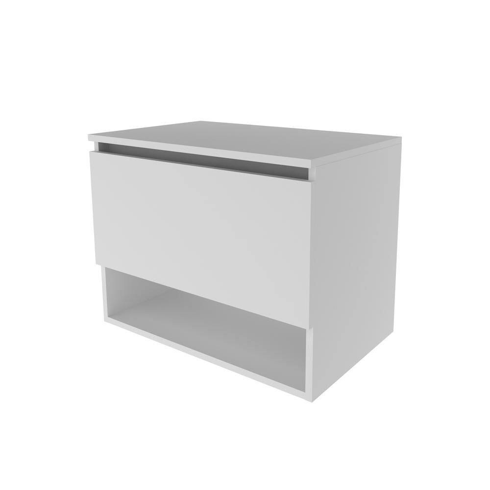 Balcão Gabinete Suspenso para Banheiro 60cm com 1 Porta e Nicho BN3606 Branco - Tecno