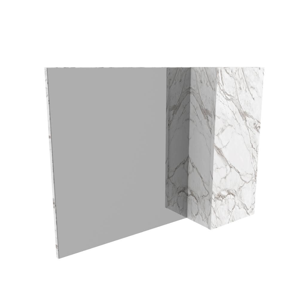 Espelheira para Banheiro 80cm com 1 Porta BN3602 Mármore Branco  - Tecno