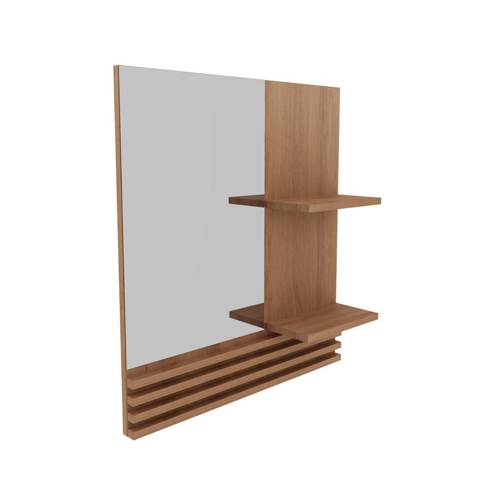Espelheira Suspensa para Banheiro 60cm com 2 Prateleiras BN3614  Amêndoa - Tecno