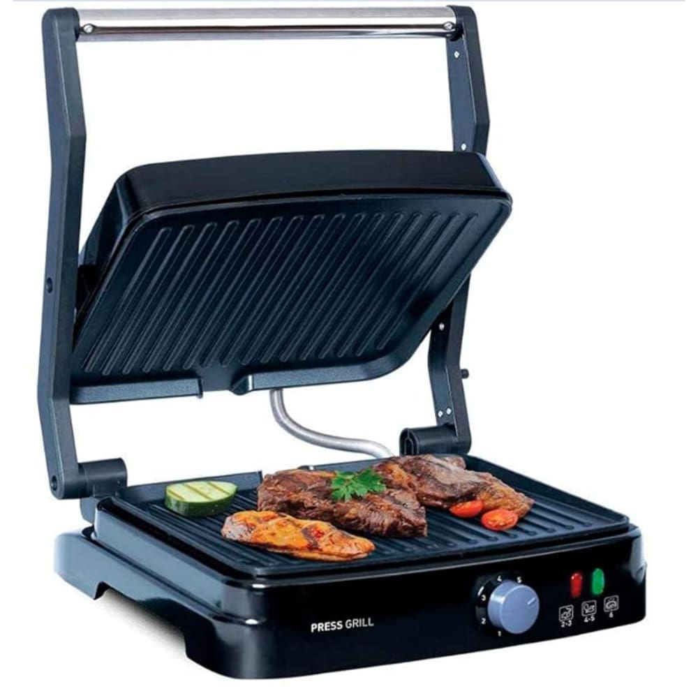 Grill Eletrico 1270W Mallory Antiaderente Turbo Black Inox 127V
