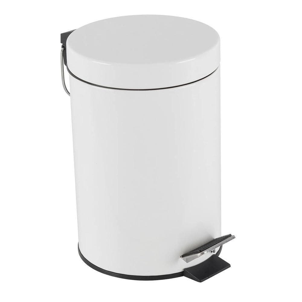 Lixeira Inox Branca 5 Litros Pedal Cesto Lixo 5l Vintage Quarto Banheito Cozinha Coleta Seletiva