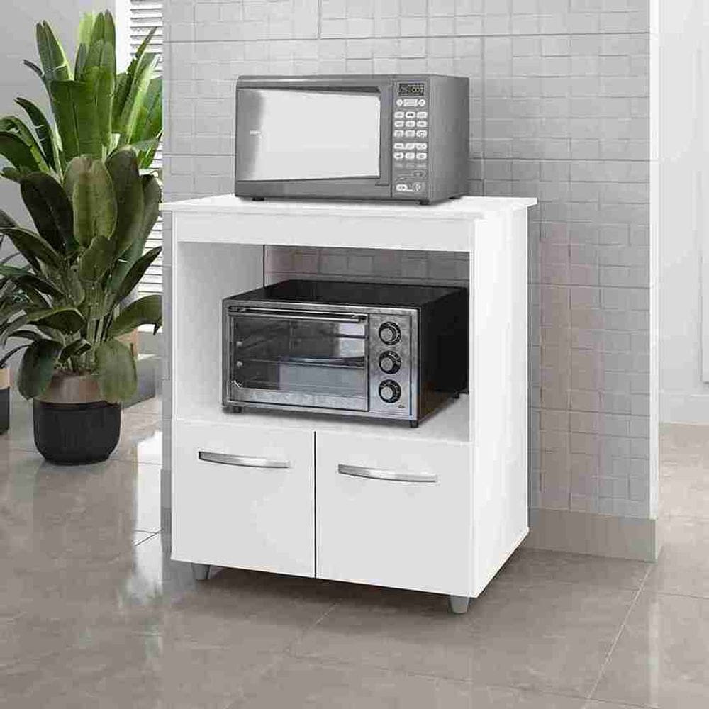 Balcão Multiuso Para Forno e Microondas Angela - Branco
