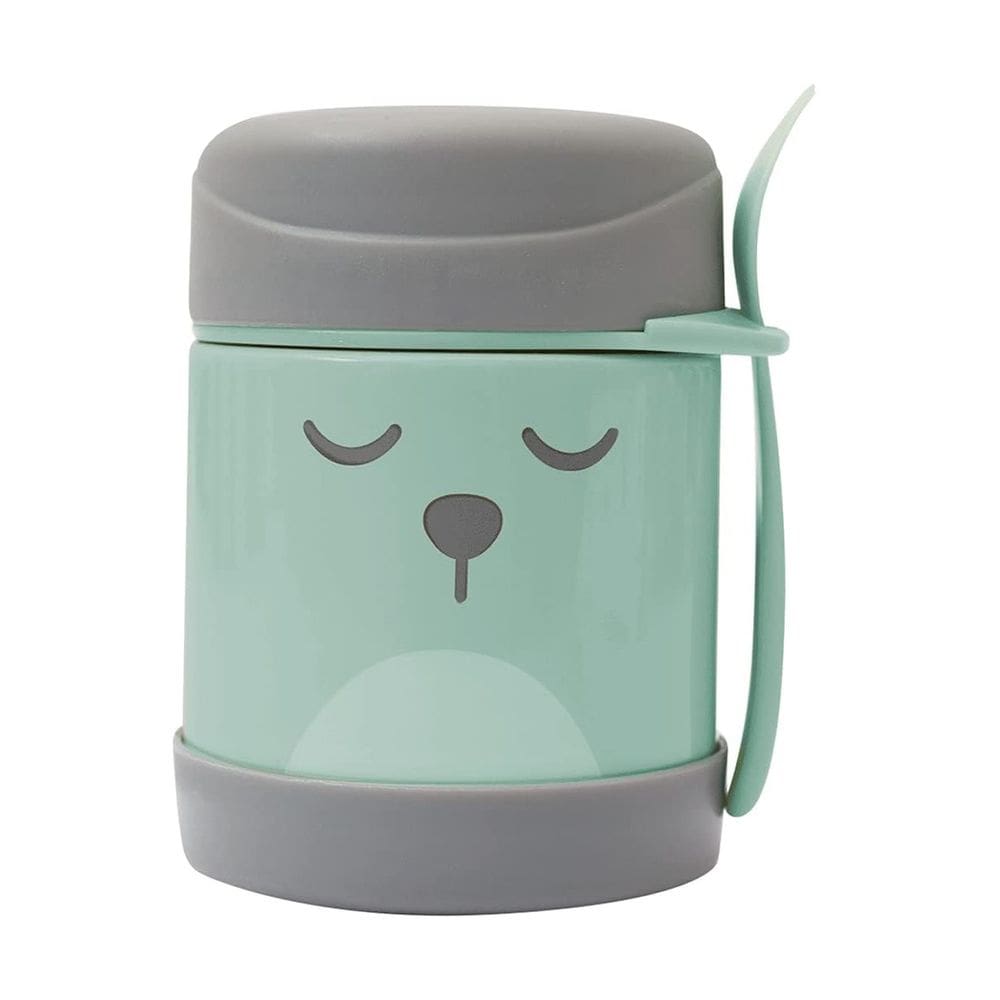 Pote Térmico Infantil Gumy Com Talher Verde Aço Inox Buba