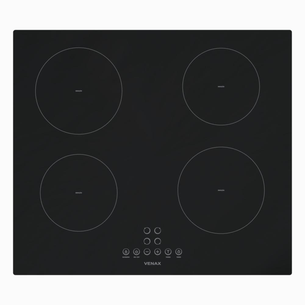 Cooktop de Indução 4 Bocas Venax Eclipse Preto 220V