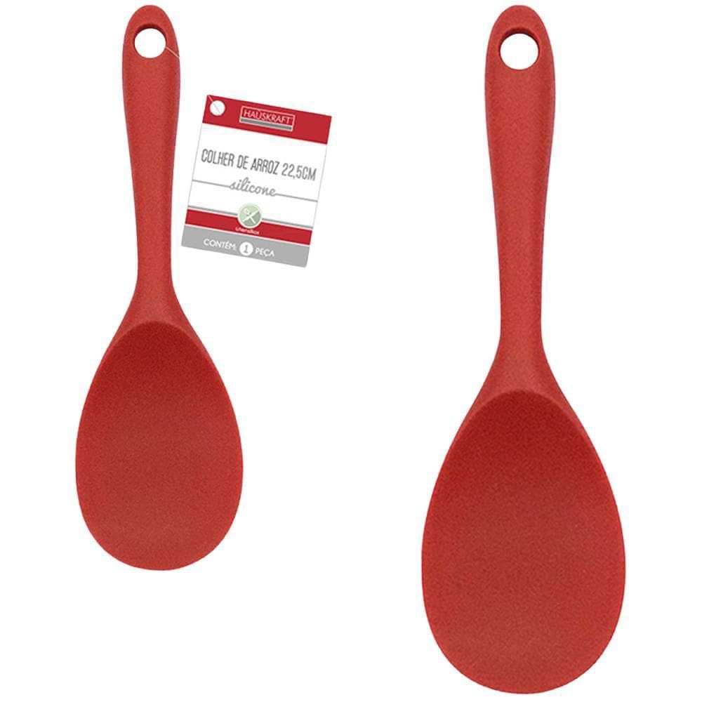 Colher De Arroz De Silicone Vermelho Hauskraft 22,5X7Cm