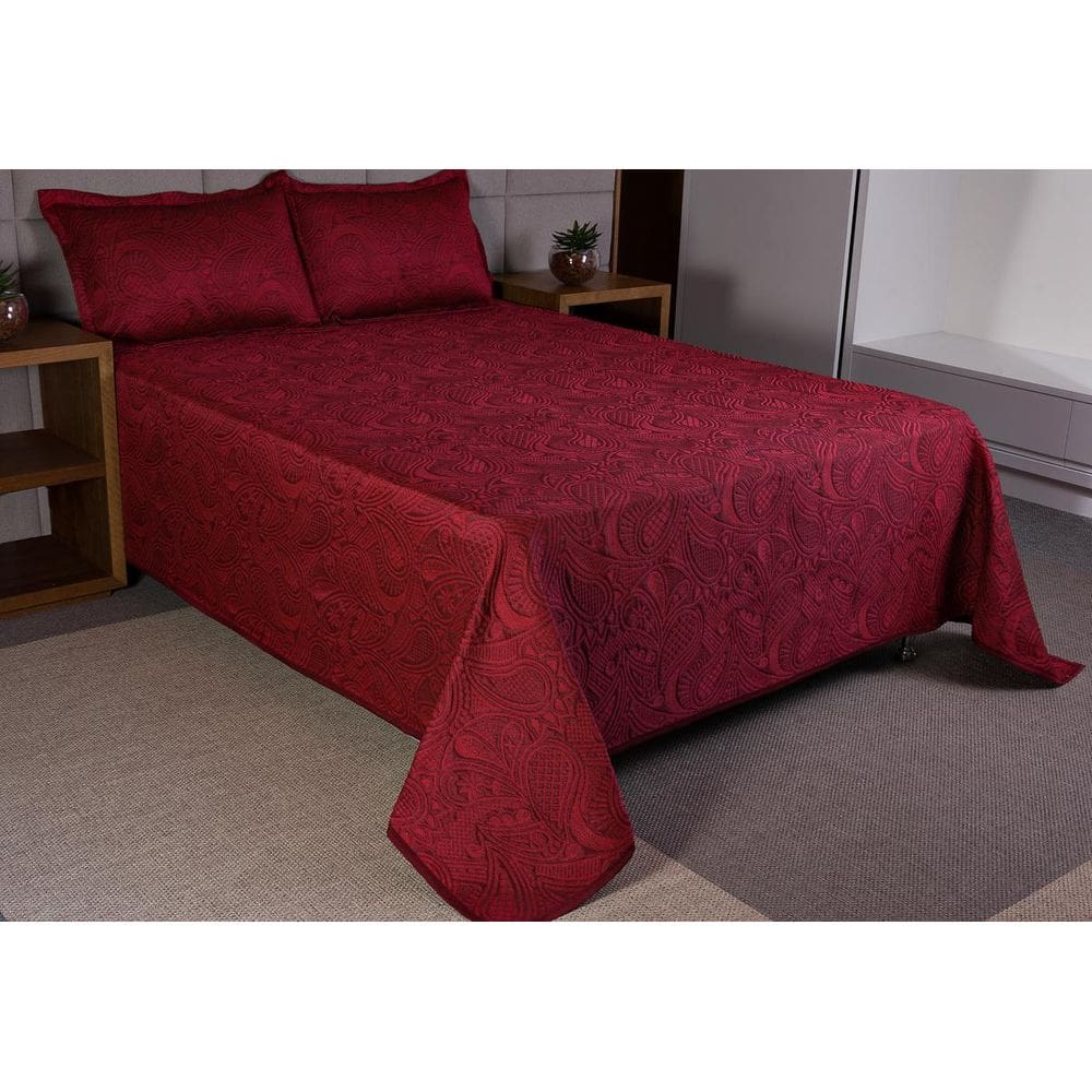 Cobre Leito Colcha Vinho Kit Montblanc Memory Solteiro
