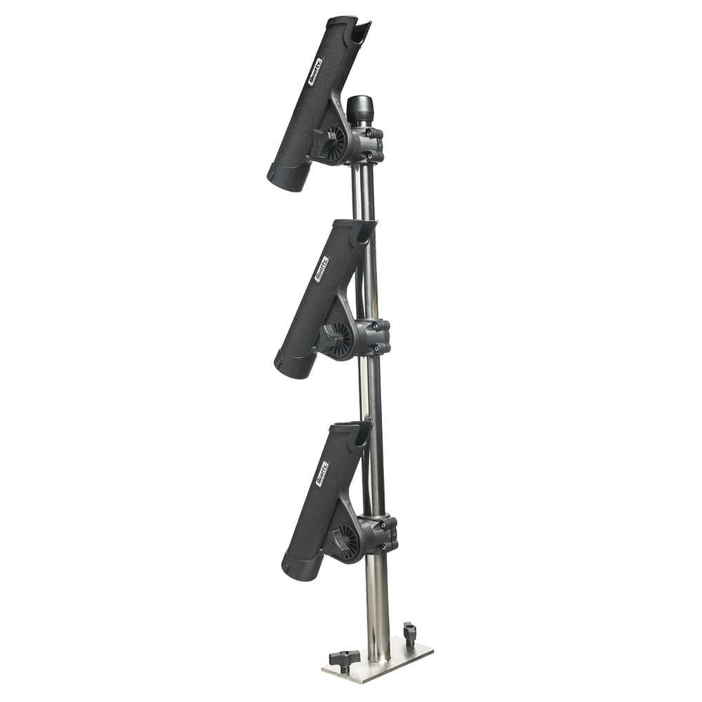 Rod Tree Scotty 333 montado em esteira com suportes de haste Rodmaster II