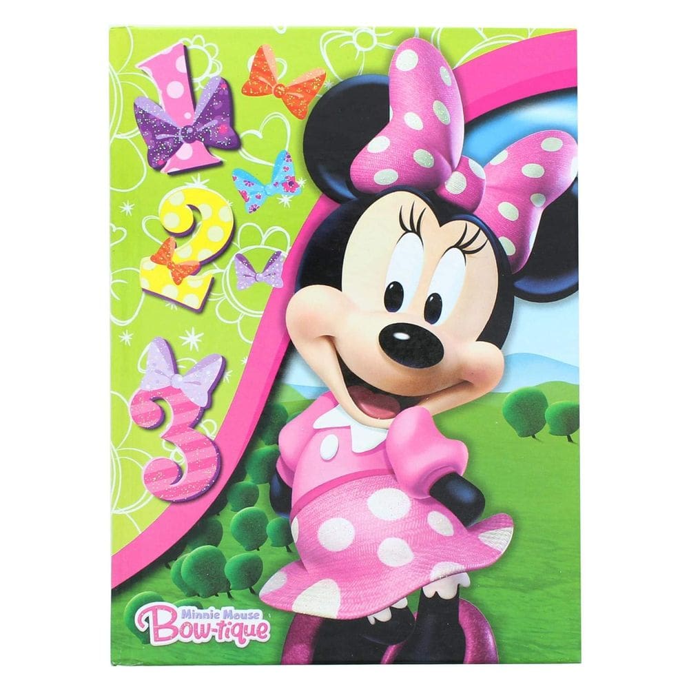 Diário Disney Minnie Bow com adesivos, capa colorida, presente