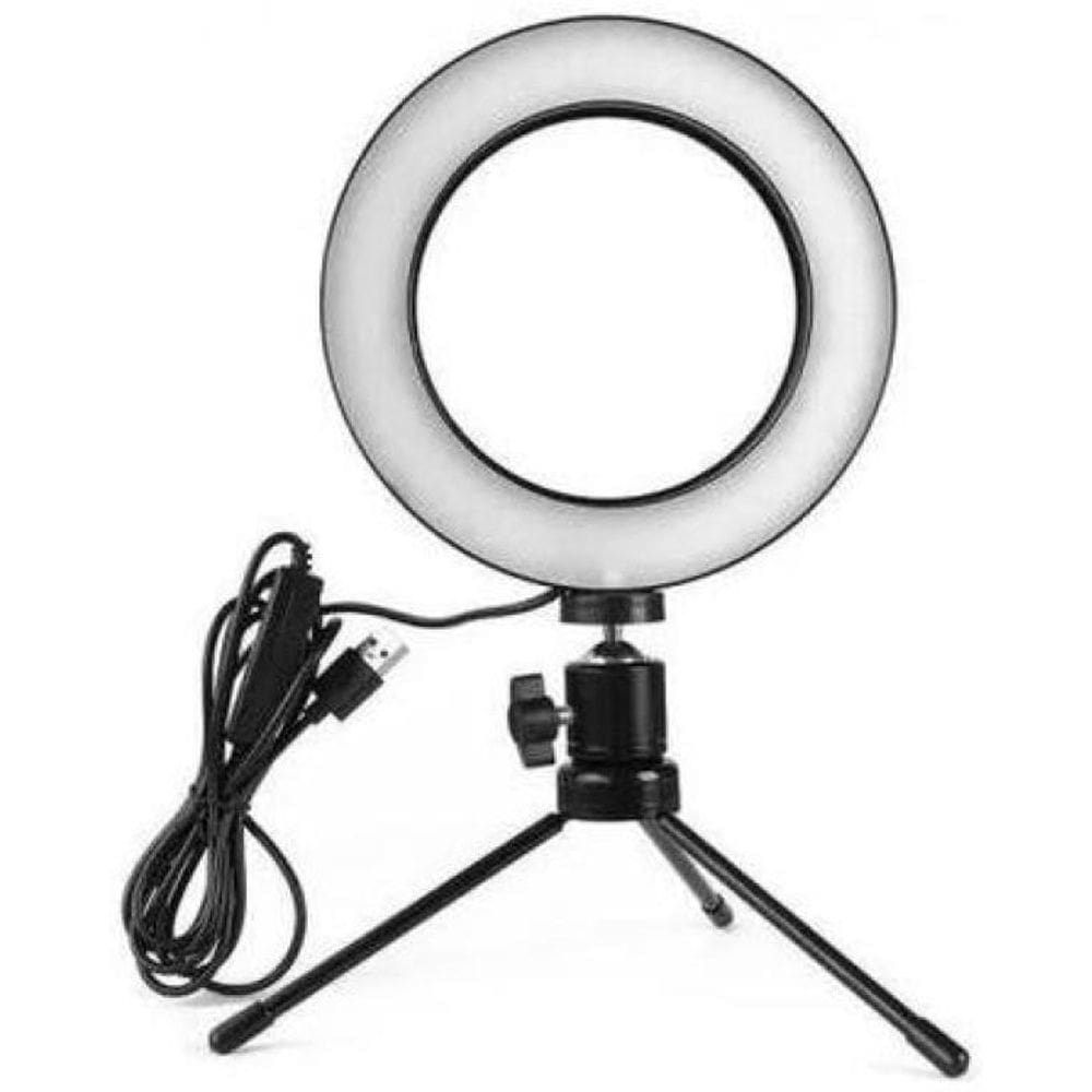 Ring Light Led Iluminador Mesa Tripé 6 Polegada 16Cm