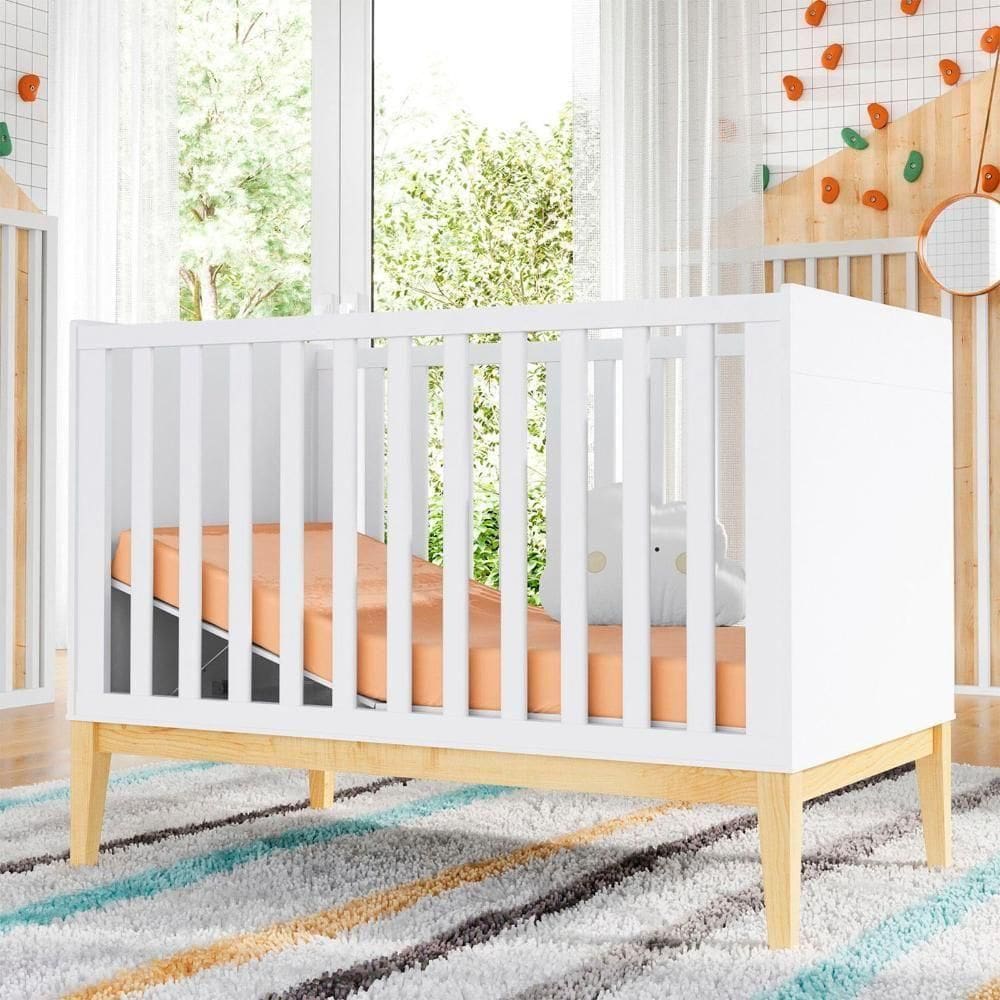 Berço Retrô Mini Cama 2 Em 1 Coleção Amor Perfeito Branco