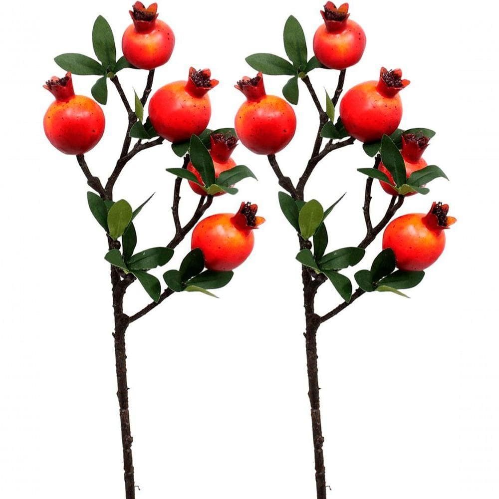 Kit 6 Plantas Fruta Romã Artificial Natal Decoração De 60cm