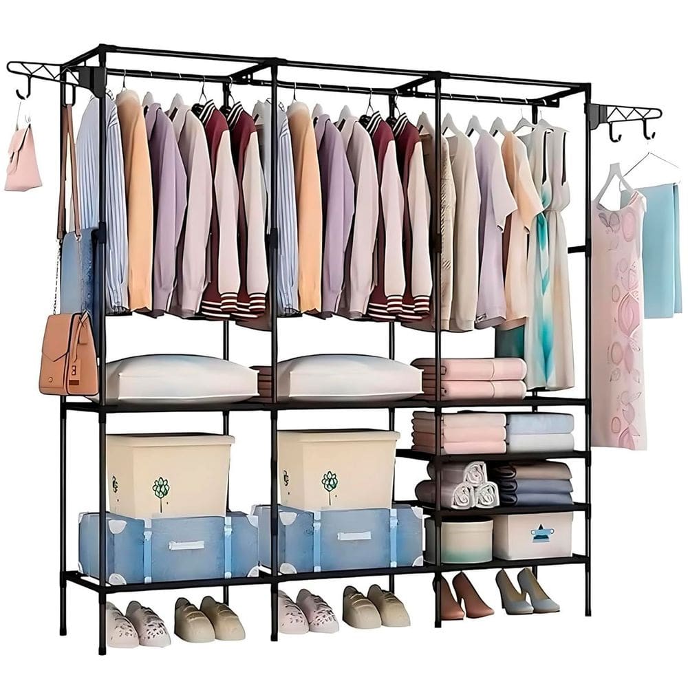 Guarda-Roupa Arara 3 Colunas Multifuncional Desmontável