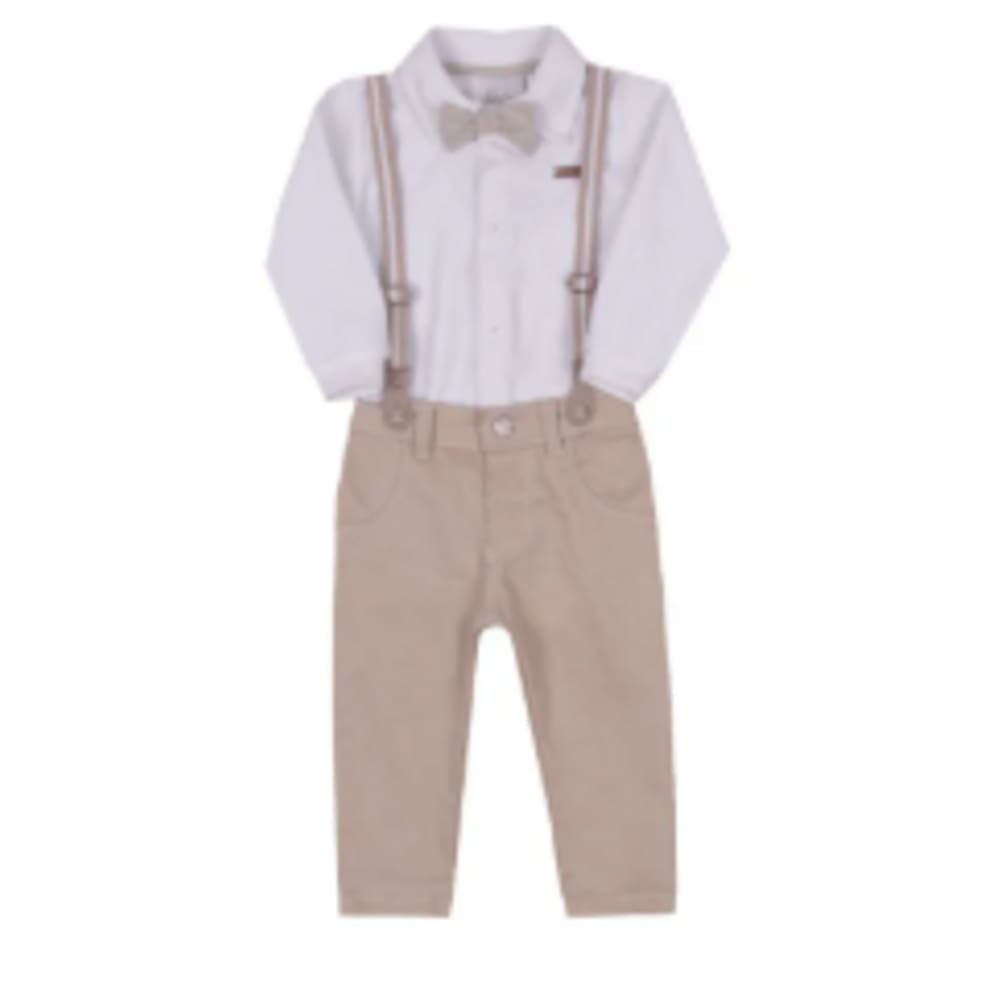 Conjunto Batizado Bebê Menino Body Plush Calça Paraiso 14643