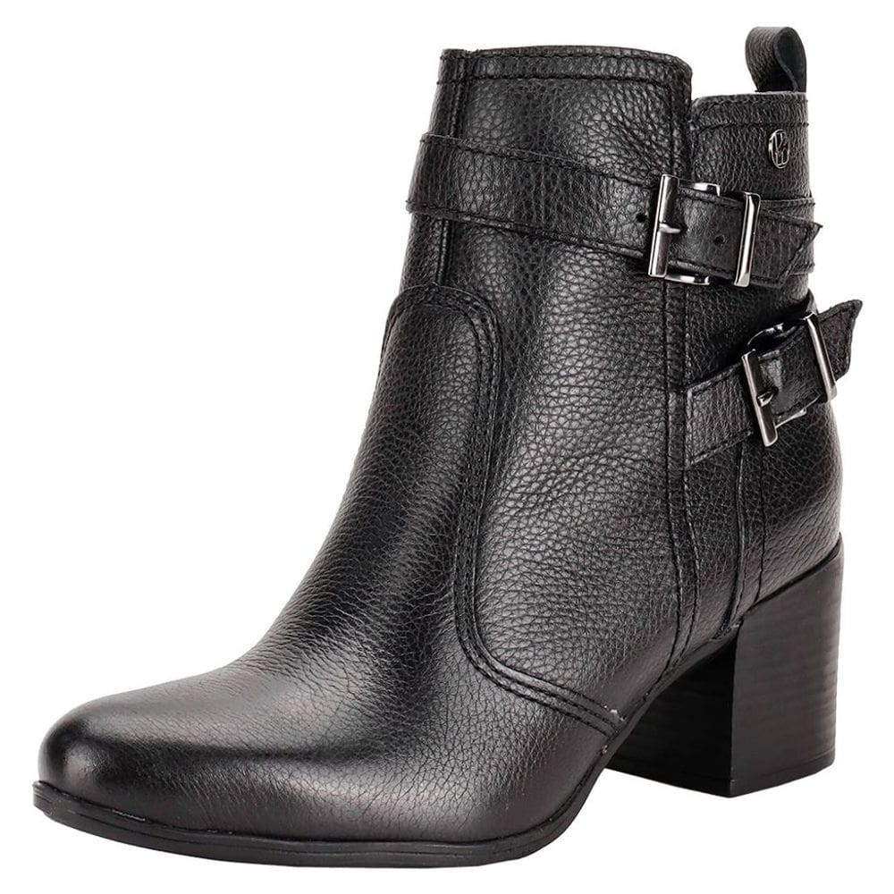 Bota Feminina Salto Bloco Cano Baixo Moderna Couro Bottero