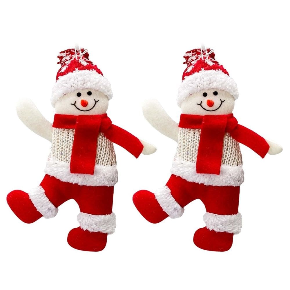 Kit 2 Bonecos de Neve Pelúcia Candy Pendente 23cm Tricô - Magizi