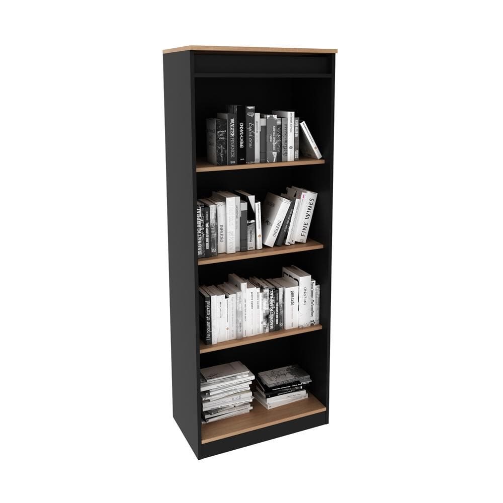Armário Estante Alto para Escritório ME4150 Amêndoa/Preto - Tecno