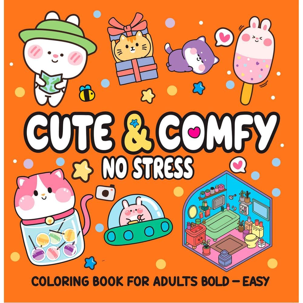 Cute & Comfy Coloring Book for Adult Bold Easy - No tensão - Livros de Colorir Adulto