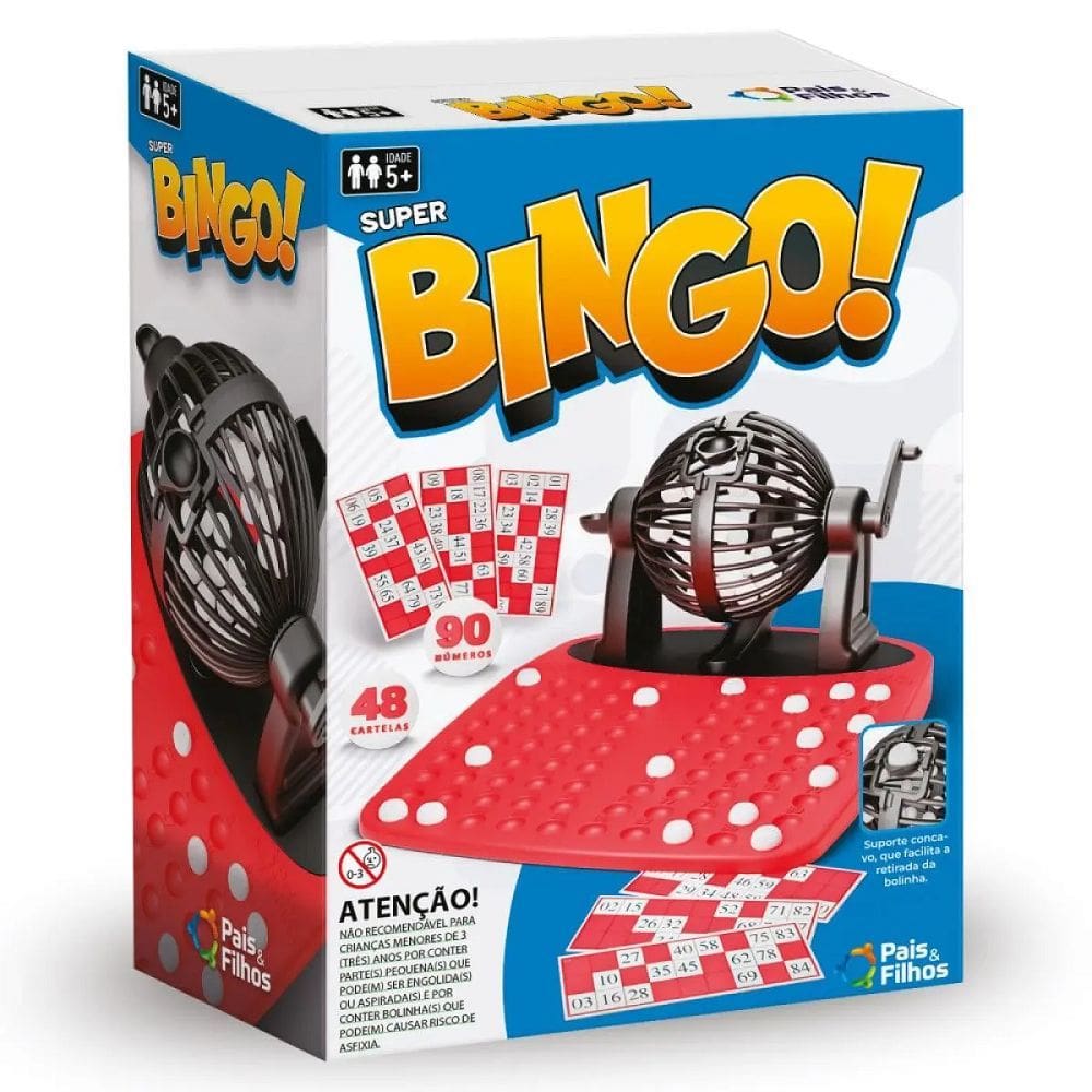 Super Bingo 90 Números 48 Cartelas - Pais & Filhos