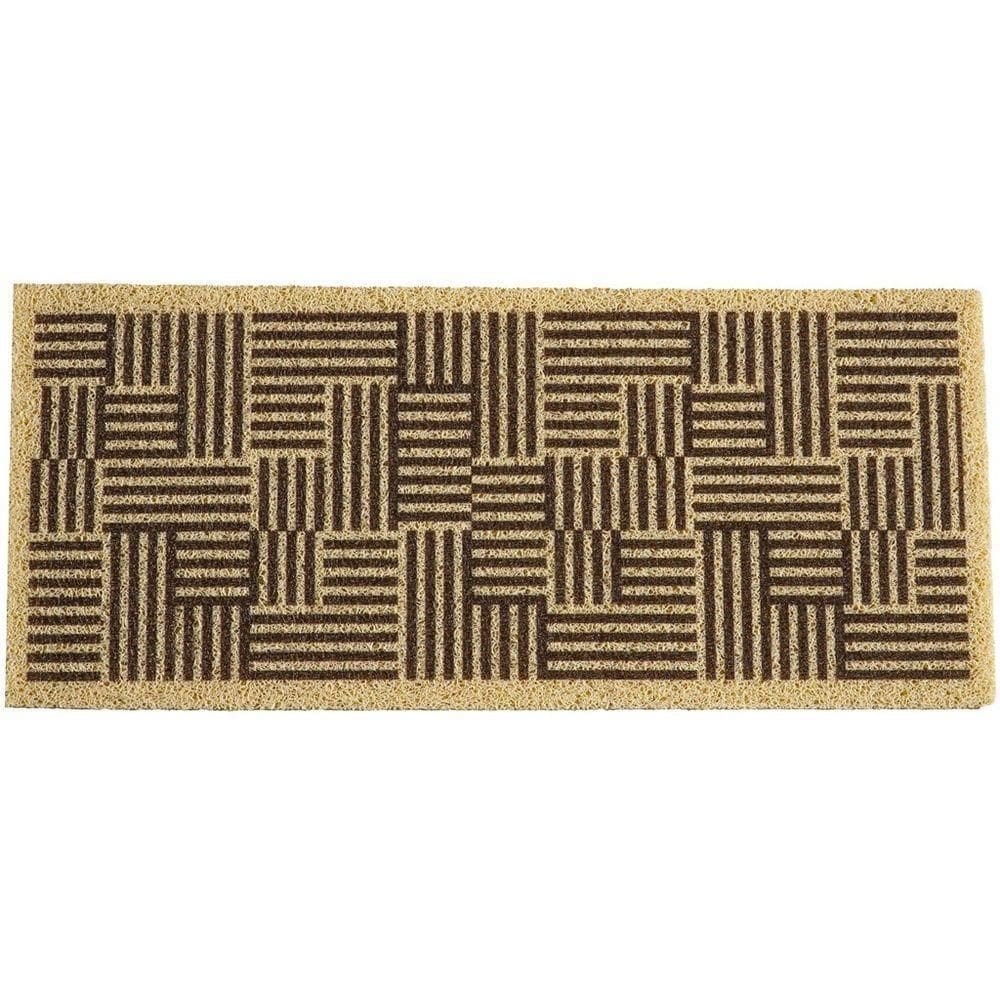 Tapete Capacho Para Porta Vinil 30x70cm Ladrilhos