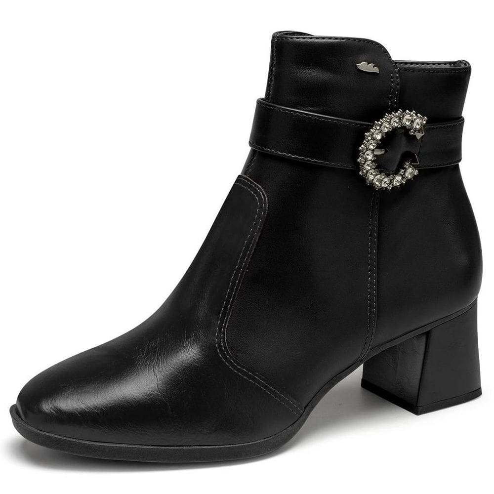 Bota Feminina Salto Bloco Elegante Moderna Cano Curto Dakota