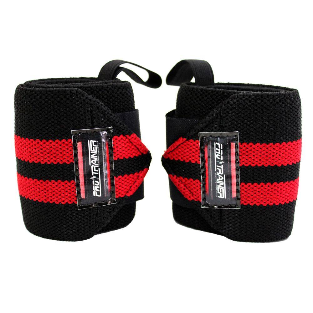 Munhequeira Profissional Crossfit  preto com vermelho