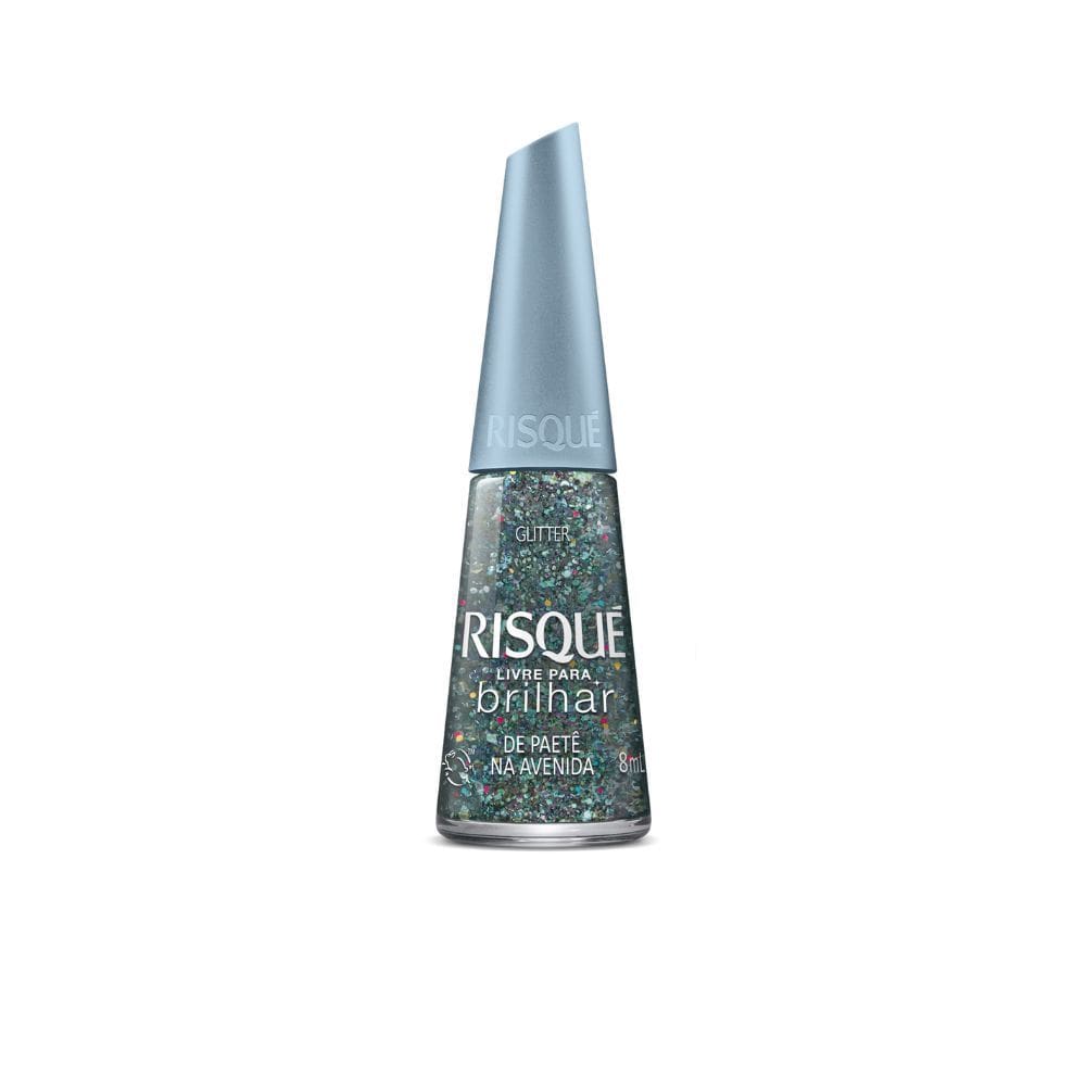 Esmalte Risqué Livre para Brilhar de Paetê na Avenida 8ml