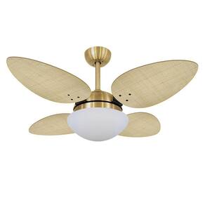 Ventilador De Teto Volare Dourado Vd42 4 Pás Natural 110V