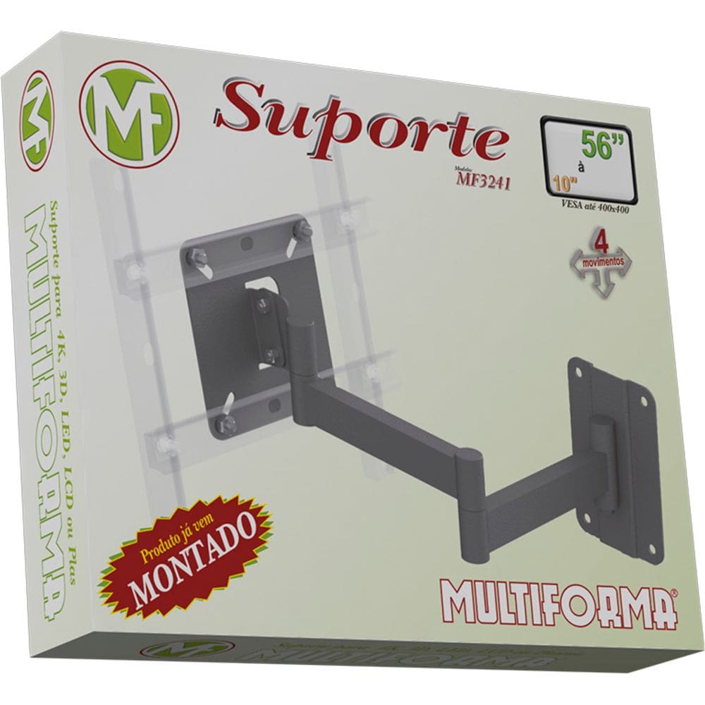 Suporte TV 10” a 56” TriArticulado LED,LCD MF3241 Multiforma