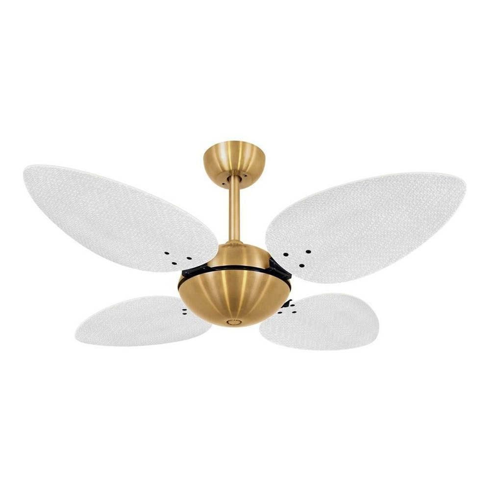 Ventilador Teto Volare Dourado Office Palmae 4 Pás 220V