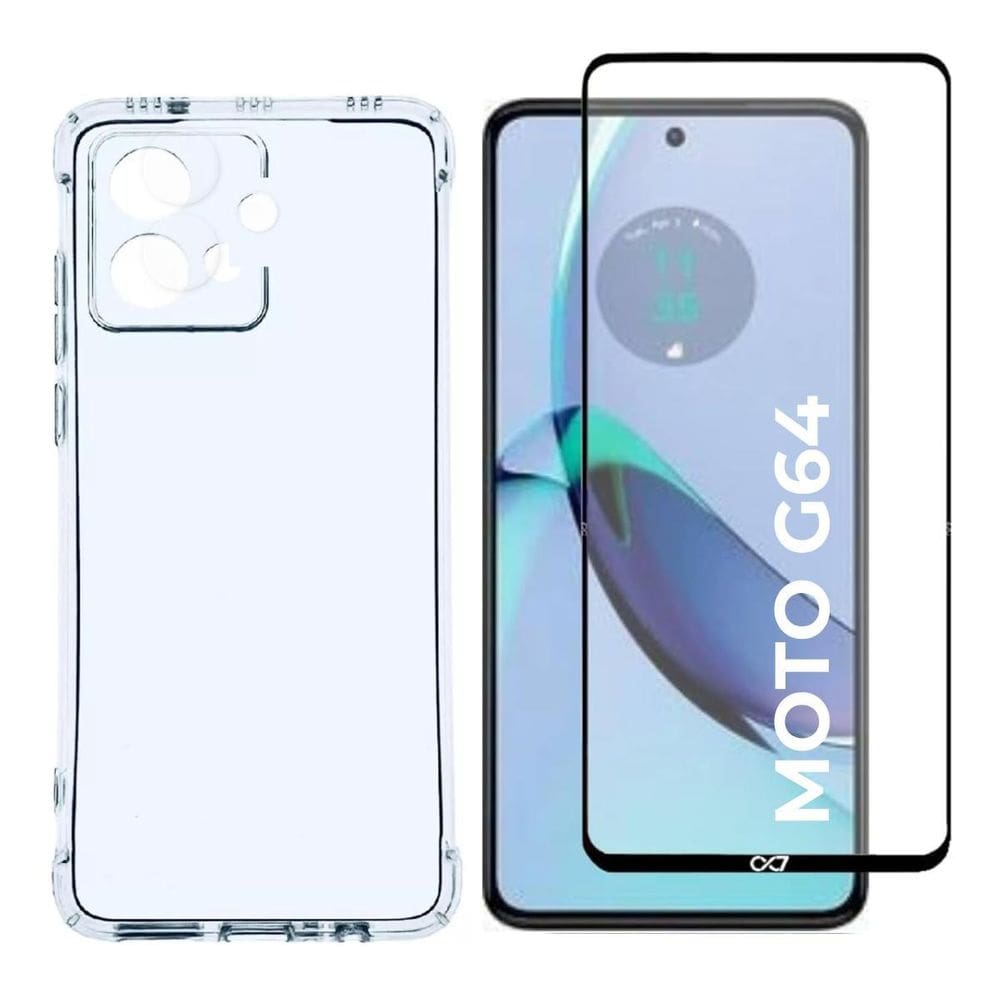 Capa Capinha + Pelicula Vidro 3D Compatível Para Moto G64
