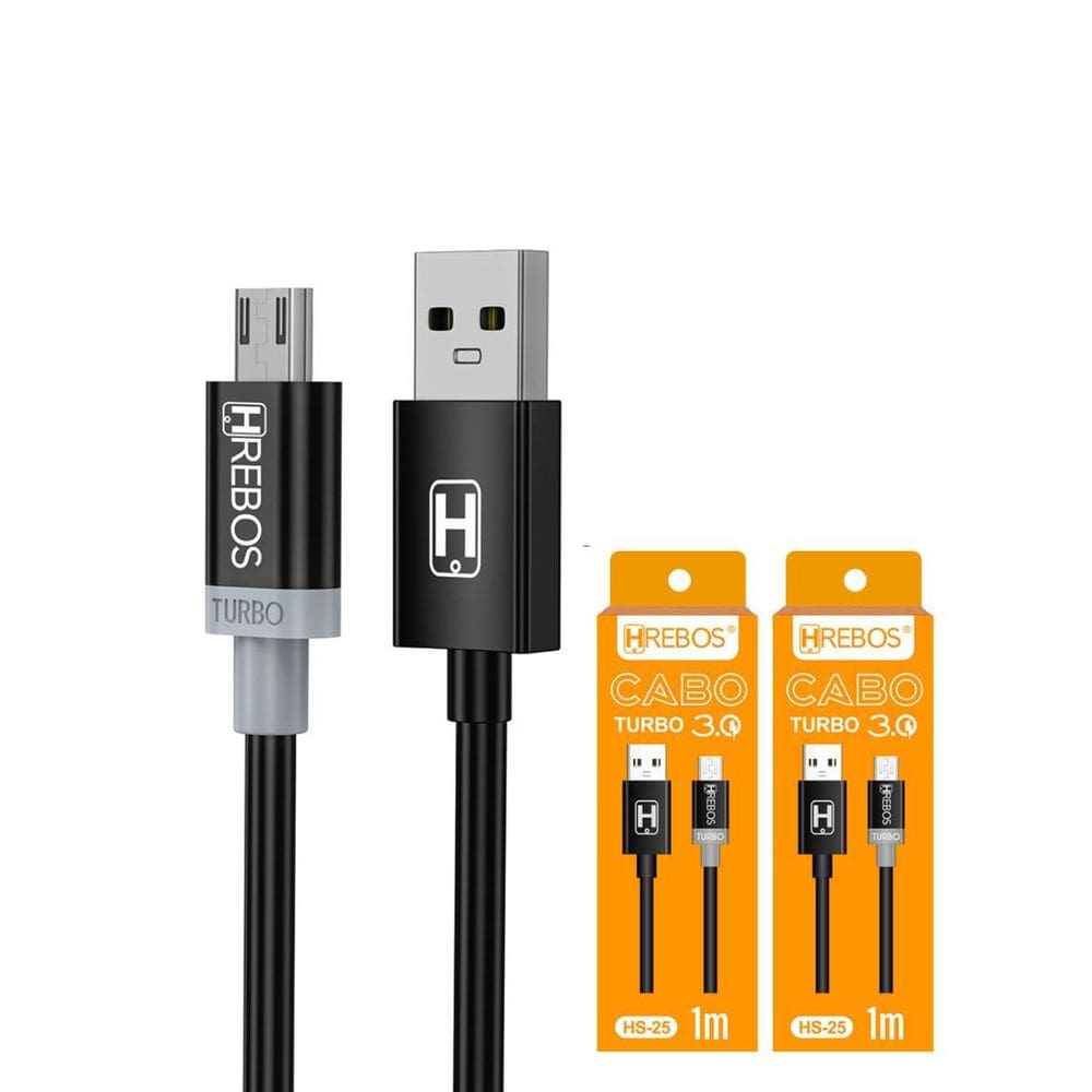 Kit 2 Cabo Micro Usb V8 Carregador Turbo E Dados Android