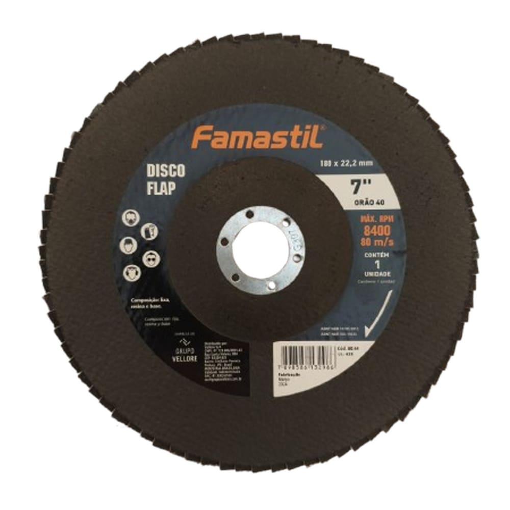 Disco Flap 45° Metal 7" x 40 Grãos Famastil