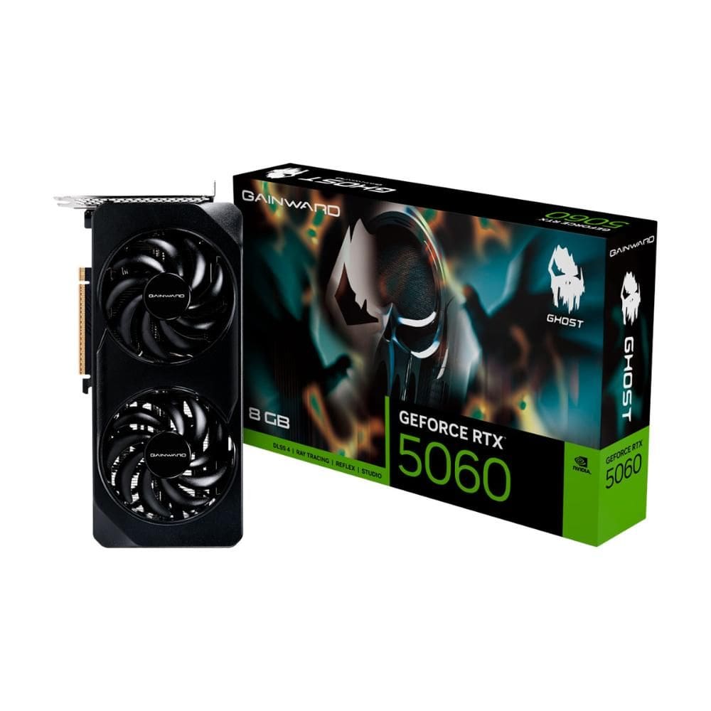 Placa de Vídeo GeForce RTX 5060 8GB GDDR7 128bits - Ghost - DLSS 4 - Gainward NE75060019P1-GB2063B