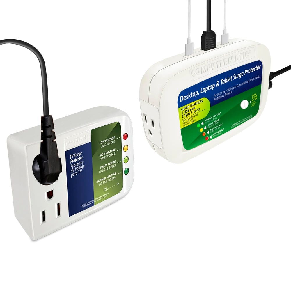 Combinação de protetor de tensão e sobretensão Refrigmatic Computermatic e TV Matic