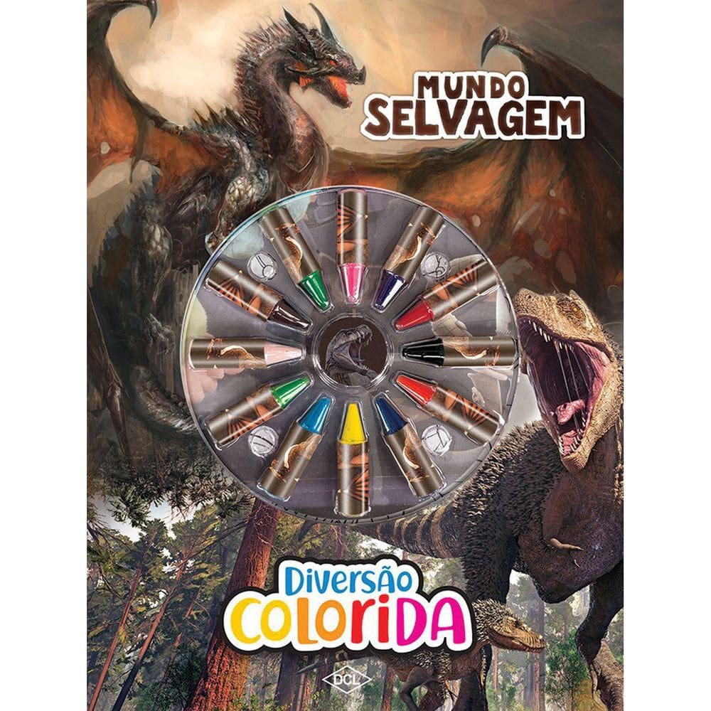 Livro Infantil Colorir Dinossauros e Dragoes Cores