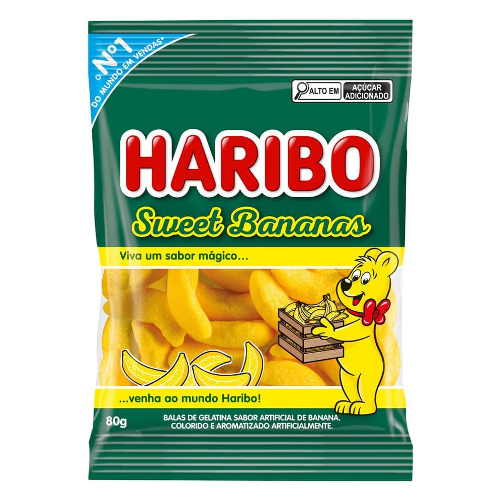 Balas de Gelatina Haribo Sweet Bananas 80g