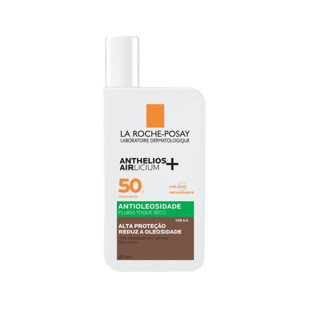 Protetor Solar Anthelios Airlicium+ Antioleosidade Fluido Toque Seco FPS 50 Cor 6.0 40ml