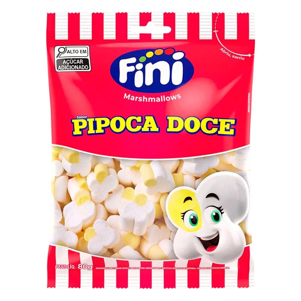 Balas Fini Marshmallows Sabor Pipoca Doce 80g