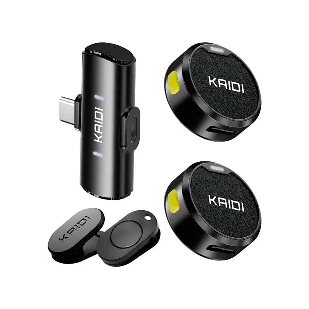Microfone Sem Fio Duplo de Lapela Kaidi KMF4-C Tipo C - AC3123