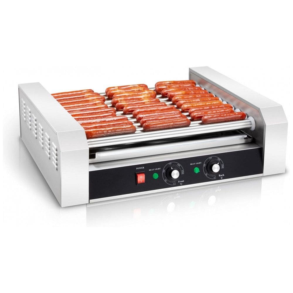Máquina de Assar Salsichas SYBO, 30 Salsichas 11 Rolos de Grade com Bandeja de Gotejamento em Aço Inoxidável Removível, 1430W, Ideal para