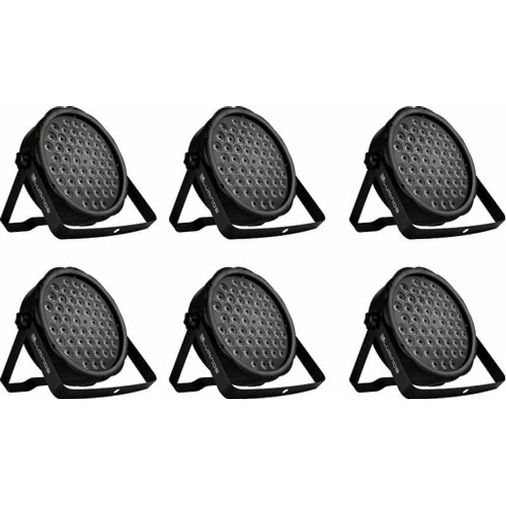 Kit 6 Refletor Led Par 64 54 Leds 2W Rgbw Slim 54X2 Luminos