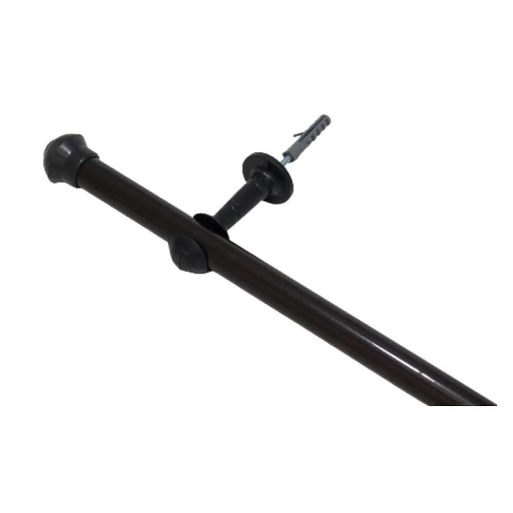 Kit Varão Marrom Simples 2 Metros 19Mm Para Cortina